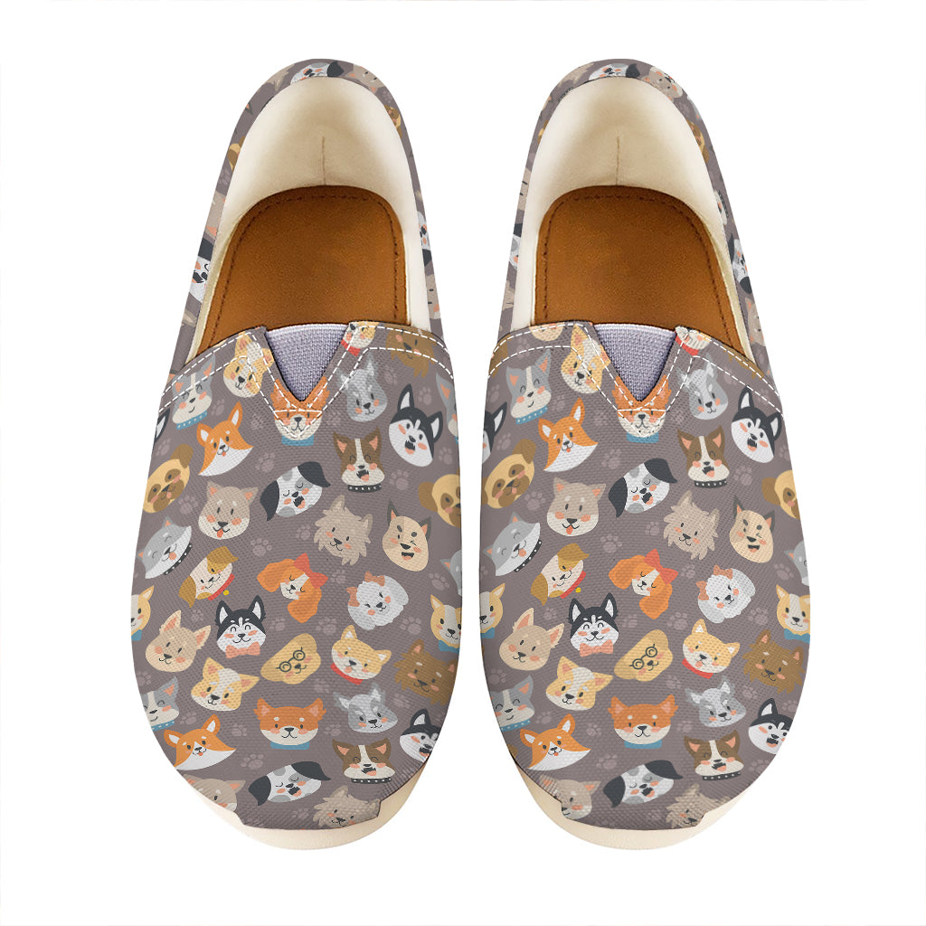 Cute Dog Emoji Pattern Print Casual Shoes