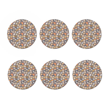 Cute Dog Emoji Pattern Print Coaster Set