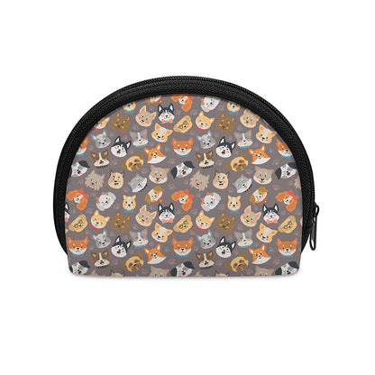 Cute Dog Emoji Pattern Print Coin Purse
