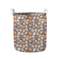 Cute Dog Emoji Pattern Print Collapsible Laundry Basket