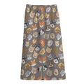 Cute Dog Emoji Pattern Print Cotton Front Slit Maxi Skirt