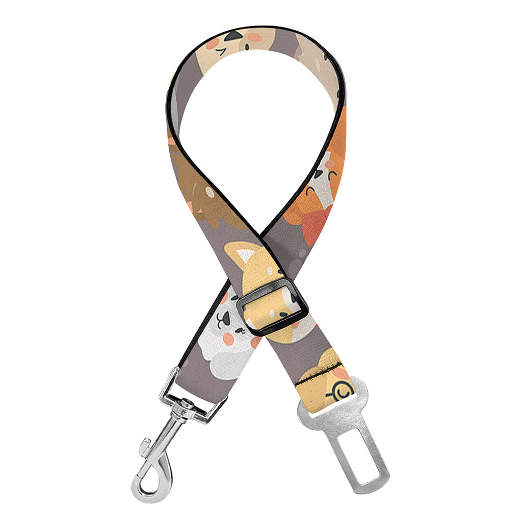Cute Dog Emoji Pattern Print Dog Seat Belt