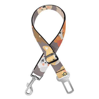 Cute Dog Emoji Pattern Print Dog Seat Belt