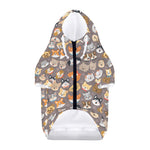 Cute Dog Emoji Pattern Print Dog Zip Up Hoodie