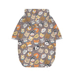 Cute Dog Emoji Pattern Print Dog Zip Up Hoodie