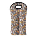 Cute Dog Emoji Pattern Print Double Neoprene Wine Tote