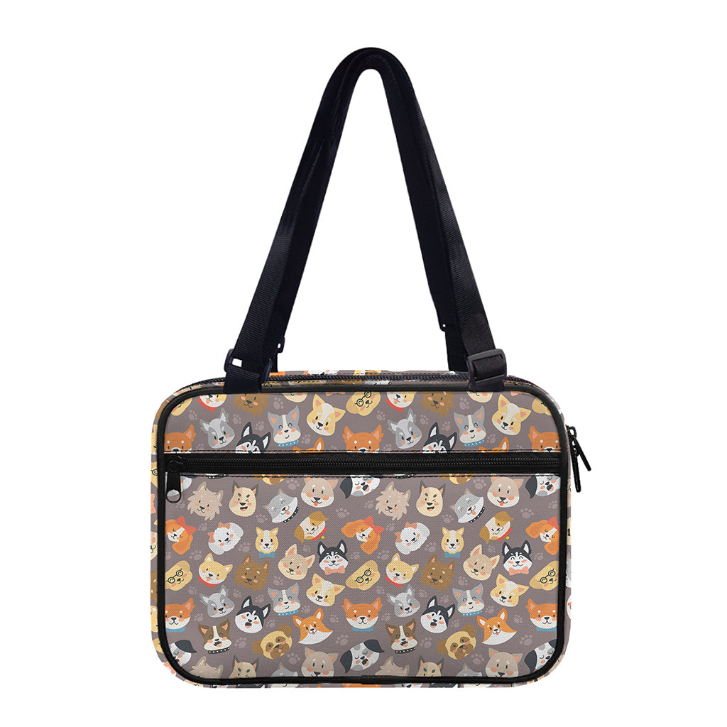 Cute Dog Emoji Pattern Print Double Strap Bible Bag