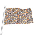 Cute Dog Emoji Pattern Print Flag
