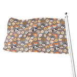 Cute Dog Emoji Pattern Print Flag