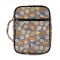 Cute Dog Emoji Pattern Print Front Pocket Bible Bag