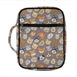 Cute Dog Emoji Pattern Print Front Pocket Bible Bag