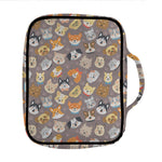 Cute Dog Emoji Pattern Print Front Pocket Bible Bag