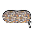 Cute Dog Emoji Pattern Print Glasses Case