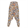 Cute Dog Emoji Pattern Print Hammer Pants