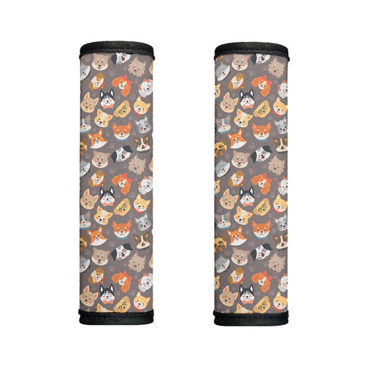 Cute Dog Emoji Pattern Print Handle Covers