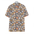 Cute Dog Emoji Pattern Print Hawaiian Shirt