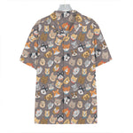 Cute Dog Emoji Pattern Print Hawaiian Shirt