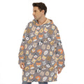 Cute Dog Emoji Pattern Print Hoodie Blanket