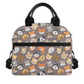 Cute Dog Emoji Pattern Print Insulated Lunch Bag