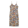 Cute Dog Emoji Pattern Print Jersey Midi Cami Dress
