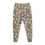 Cute Dog Emoji Pattern Print Jogger Pants