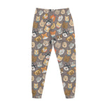 Cute Dog Emoji Pattern Print Jogger Pants