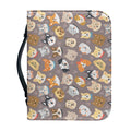 Cute Dog Emoji Pattern Print Leather Bible Cover