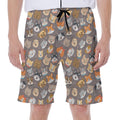 Cute Dog Emoji Pattern Print Men's Beach Shorts