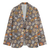 Cute Dog Emoji Pattern Print Men's Blazer