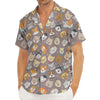 Cute Dog Emoji Pattern Print Men's Deep V-Neck Shirt