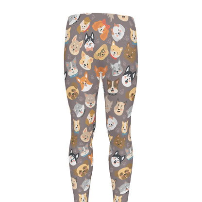 Cute Dog Emoji Pattern Print Men's leggings