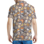 Cute Dog Emoji Pattern Print Men's Polo Shirt