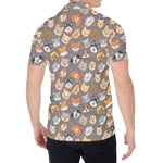 Cute Dog Emoji Pattern Print Men's Shirt