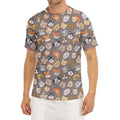Cute Dog Emoji Pattern Print Men's Short Sleeve Rash Guard