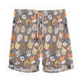 Cute Dog Emoji Pattern Print Men's Athletic Shorts