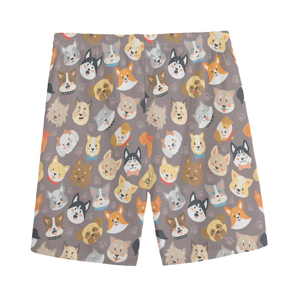 Cute Dog Emoji Pattern Print Men's Sports Shorts