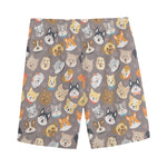 Cute Dog Emoji Pattern Print Men's Sports Shorts