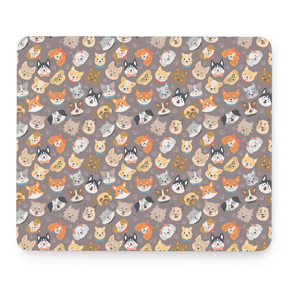Cute Dog Emoji Pattern Print Mouse Pad