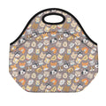 Cute Dog Emoji Pattern Print Neoprene Lunch Bag