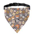 Cute Dog Emoji Pattern Print Over The Collar Dog Bandana