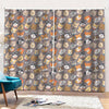 Cute Dog Emoji Pattern Print Pencil Pleat Curtains