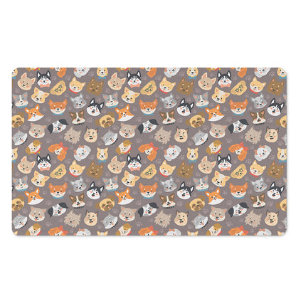 Cute Dog Emoji Pattern Print Polyester Doormat