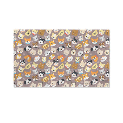 Cute Dog Emoji Pattern Print Polyester Flag