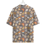 Cute Dog Emoji Pattern Print Rayon Hawaiian Shirt