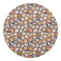 Cute Dog Emoji Pattern Print Round Blanket