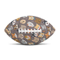 Cute Dog Emoji Pattern Print Rugby Ball