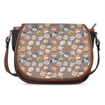 Cute Dog Emoji Pattern Print Saddle Bag