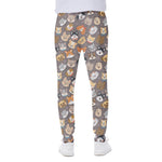 Cute Dog Emoji Pattern Print Scuba Joggers