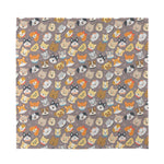 Cute Dog Emoji Pattern Print Silk Bandana