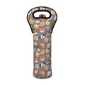 Cute Dog Emoji Pattern Print Single Neoprene Wine Tote